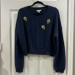 BP embroidered navy sunflower sweater, XL